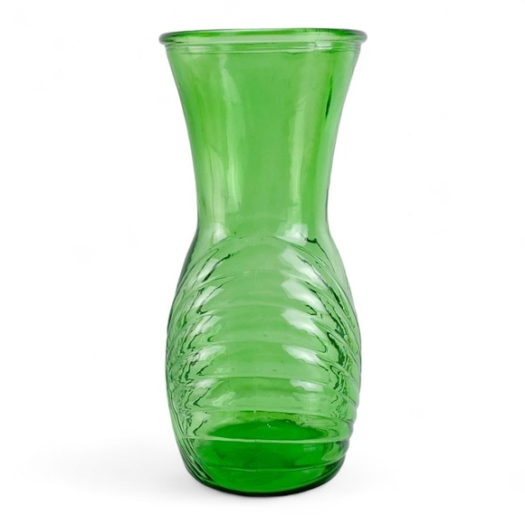 Indiana Glass Green Ribbed Vase 10” Weave​ - Picture 2 of 5